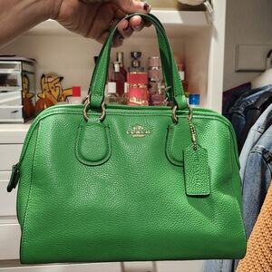 Vintage Coach Vibrant Green Leather Satchel